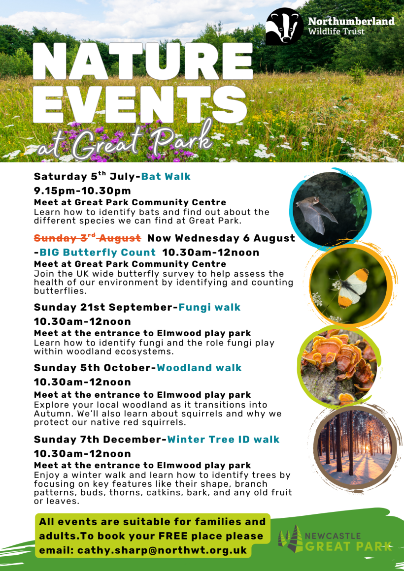 Nature Events Examples Nature Events at Great Park - July to December - Newcastle Great Park